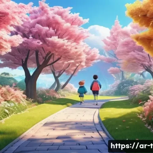 티니핑 애니메이션 작화 스타일 - A vibrant and colorful anime scene featuring Tinyping characters designed with clear, smooth lines a...