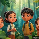 티니핑 애니메이션 스토리 구조 - A vibrant scene from the world of Tinyping featuring a group of diverse, small animated characters w...